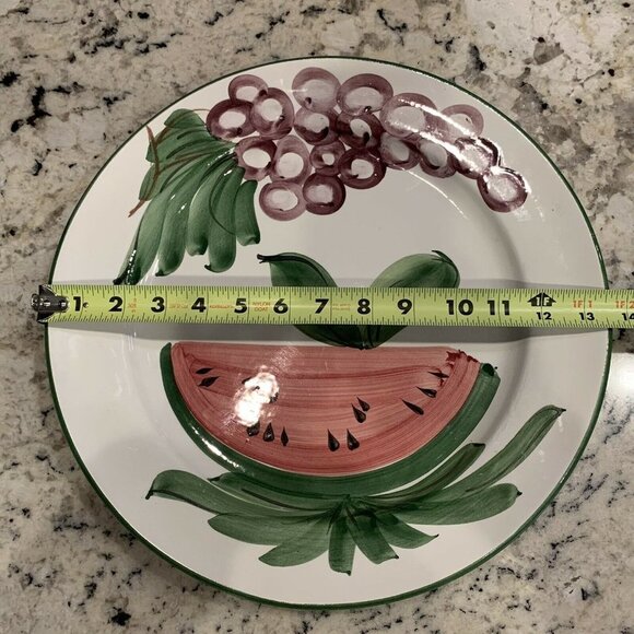 COOP Ceramiche Toscane Large 13.5" Deep Plate Platter Handpainted Italy Fruit - Picture 9 of 11